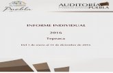 Formato de Informe Individual; · INFORME INDIVIDUAL Tepeaca 2016 Del 1 de enero al 31 de diciembre de 2016 ATT/JCMVA/MERF/JCCA/MGCG IF-UII-PFS-01 Cumplimiento final de los Programas
