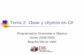 Tema 2: Clase y objetos en C# - Presentacióndis.um.es/~bmoros/privado/apuntes/Curso08-09/POO2-CSharp-0809.pdf · inspirado en C++, Java, Delphi y Eiffel. Las aplicaciones C# son