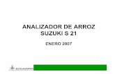 ANALIZADOR DE ARROZ SUZUKI S 21 - Conarroz · CARACTERISTICAS • Por medio de las fotografías analiza, grano a grano, el volumen y calcula el peso de cada fracción de grano. •