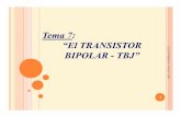 Tema 7: “El TRANSISTOR BIPOLAR - TBJ” · Transistores bipolares NPN y Transistores bipolares PNP La configuración de uniones PN, dan como resultado transistores PNP o NPN, donde