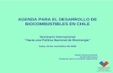 AGENDA PARA EL DESARROLLO DE BIOCOMBUSTIBLES EN … · Bioetanol en Chile”, cuyos resultados estarán en diciembre: ¾Análisis económico y energético de la producción de ...