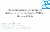 Recomendaciones sobre el aislamiento de pacientes VHC en ... · Bibliografía (Trasmisión Nosocomial) Ø Prevention of nosocomial transmision of hepatitis C infection in hemodialysis