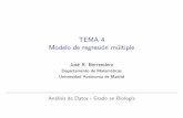 TEMA 4 Modelo de regresión múltiple - verso.mat.uam.esverso.mat.uam.es/~joser.berrendero/cursos/adatos/ad2-tema4-12.pdf · Tabla ANOVA y contraste de la regresi on. Regresi on polin