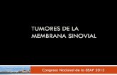 Tumores de la membrana sinovial - Inicio - Sociedad ... · TUMORES TUMORES DE LA MEMBRANA SINOVIAL Tumores benignos: Hemangioma, lipoma, fibroma y condroma L. seudotumorales: T. de