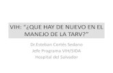 VIH: ¿QUE HAY DE NUEVO EN EL MANEJO DE LA TARV? · VIH: ⍈¿QUE HAY DE NUEVO EN EL MANEJO DE LA TARV?⍉ Dr.Esteban Cortés Sedano Jefe Programa VIH/SIDA Hospital del Salvador