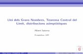 Llei dels Grans Nombres, Teorema Central del Límit ...84.89.132.1/~satorra/P/P2011L8c.pdfLlei dels Grans Nombres, Teorema Central del L mit, distribucions asimpt otiques Albert Satorra