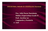 Dra. Adis Ferrer Sarmiento Médico Especialista Grado II ... · •-tono muscular -risa •-llanto -tos •-succión -deglución •-babeo -masticación •-respiración. DISARTRIA