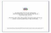 CONGRESO NACIONAL SENADO DE LA REPUBLICA DOMINICANA MANUAL ... · Manual de Técnicas Legislativas, como material de apoyo a los legisladores en su labor ... análisis de costo-beneficio