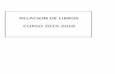 RELACION DE LIBROS CURSO 2019-2020 - colegioseisanjose.comcolegioseisanjose.com/.../uploads/2014/07/LISTADO-DE-LIBROS-2019-2020.pdf · 9788468010427 SOLUCIÓN DE PROBLEMAS. MÉTODO