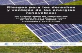 Riesgos para los derechos y ventajas de las energías ... · y ventajas de las energías renovables: ... Principios Rectores de la ONU sobre las Empresas y los Derechos Humanos, a