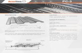 PC-3 · • Espesor del hormigón H25 sobre las crestas de los trapecios de la placa PC-3. • Volumen total de hormigón por metro cuadrado de Placa PC-3 (sin considerar pérdidas