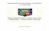UNIVERSIDAD NACIONAL AGRARIA LA MOLINA · 1 universidad nacional agraria la molina reglamento del concurso de admisiÓn – pregrado unalm la molina, abril 2019