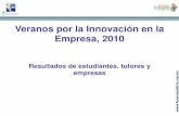 Veranos por la Innovación en la Empresa, 2010 ·  Veranos por la Innovación en la Empresa, 2010 Resultados de estudiantes, tutores y empresas