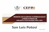 San Luis Potosí - cefp.gob.mx · San Luis Potosí Medición de la pobreza multidimensional y Gasto en Ramo 33 Indicadores a nivel municipal, 2010 y 2015 San Luis Potosí Enero, 2018.