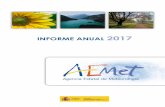 Informe anual AEMET de 2017 · Este informe anual, además de hacer una exposición resumida de los principales logros alcanzados y actividades desarrolladas a lo largo de 2017, tiene