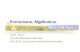 Estructuras Algebraicas - kramirez.net · UCR-ECCI CI-1204 Matemática Discretas Estructuras Algebraicas 2 Estructuras Algebraicas Sea E un conjunto no vacío, una función f se llama