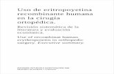 Uso de eritropoyetina recombinante humana en la cirugía ... · INFORMES, ESTUDIOS E INVESTIGACIÓN 2006 MINISTERIO DE SANIDAD Y CONSUMO Uso de eritropoyetina recombinante humana