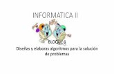 INFORMATICA II - buhosprimero.files.wordpress.com · INFORMATICA II BLOQUE 1 Diseñas y elaboras algoritmos para la solución de problemas. Tema 2: Metodología para la solución