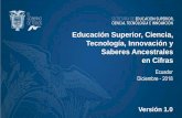 Educación Superior, Ciencia, Tecnología, Innovación y ... · Ecuador Diciembre - 2018 Versión 1.0 Educación Superior, Ciencia, Tecnología, Innovación y Saberes Ancestrales