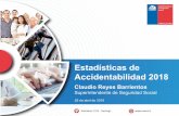 Estadísticas de Accidentabilidad 2018 - suseso.cl · Arica y Parinacota 0,7% Tarapacá 1,2% Antofagasta 2,4% Atacama 1,1% Coquimbo 2,3% Valparaíso 7,4% Metropolitana 59,6% O’Higgins
