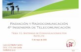 Radiación y Radiocomunicación 4º Ingeniería de ... · Tema 10: SISTEMAS DE COMUNICACION POR SATELITE 10.1 Introducción 10.2 Estructura del sistema: estructura y recursos 10.3