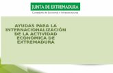 Título de la Presentación de Extremadura Avante · a) Campañas publicitarias en medios de comunicación de los mercados de destino. b) Presentaciones, demostraciones y degustaciones