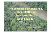 Mecanismos financieros para el MFS en funcionamiento en el ... · Mecanismos financieros para el MFS en funcionamiento en el Ecuador Reunión de Trabajo Hotel Quito, Ecuador 6 y 7