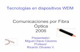 Comunicaciones por Fibra Óptica 2006elo357/presentaciones2006/tecwdm.pdf · Se pueden Tx muchas longitudes de onda simultáneamente a través de una sola fibra, donde cada una de