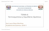 TEMA 6 Termoquímica y equilibrio quimico v2dcb.fi-c.unam.mx/CoordinacionesAcademicas/FisicaQuimica/Quimica... · Química General ‐DCB ‐FI ‐UNAM may.‐16 Ana Laura Pérez