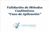Validación de Métodos Cualitativos “Caso de Aplicación” de Metodos Cualitativos.pdf · Existen guías claramente definidas para la validación de métodos cuantitativos. No