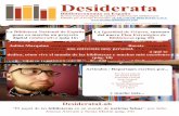 Desiderata - auxiliardebiblioteca.com · Desiderata Biblioteconomía en España Revista trimestral digital de opinión e información bibliotecaria Editada por el Grupo Formativo
