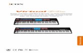 Teclado controlador USB MIDI de 88-notas, con teclas ... · 1 teclado de controlador MIDI USB de acción de piano sensible a la velocidad de 61/88 notas - Virtual 6 FH / Virtual 8