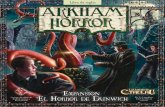 Libro de reglas - Las Reglas del Juegoque pueden usarse con el juego básico de Arkham Horror. También presenta elementos completamente nuevos, entre los que hay un tablero nuevo,