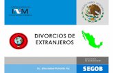 DIVORCIOS DE EXTRANJEROS · 2018-01-08 · Divorcio de mexicanos y extranjeros casados en México III. Divorcio de extranjeros casados en México IV. Divorcio de mexicanos casados
