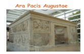 Ara Pacis Augustae · Partenó. Les figures estant disposades en tres quarts i sobresurten del pla. August presideix el sacrifici, i s’ha perdut la major part del seu cos. Flamines,