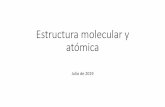 Estructura molecular y atómica · •Concepto de molécula. •Estructura corpuscular y atómica. •Moléculas en elementos y compuestos. •Comparación del modelo atómico de