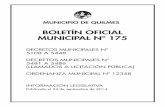 BOLETÍN OFICIAL MUNICIPAL Nº 175quilmes.gob.ar/pdf/boletines/boletin-175.pdf · 2016-07-04 · Boletín Oficial Municipal, 24 de septiembre de 2014 7 Designase a las personas que