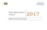 Plan Operativo Anual · El Ministerio de Hacienda inició sus funciones como ente rector de las finanzas públicas, ... Elaborar y validar el Manual de Procesos de Ejecución Presupuestaria.