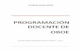 Programación OBOE 2018-2019 - murciaeduca.es · de oboe (60 minutos). Tanto el alumno como el profesor se verán beneficiados si la sesión es progresiva en cuanto a la dificultad