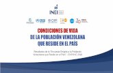 CONDICIONES DE VIDA DE LA POBLACIÓN VENEZOLANA …ASPECTOS METODOLÓGICOS DE LA ENCUESTA OBJETIVO: Brindar información sobre las condiciones de vida de la población venezolana residente