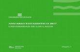 ANUARIO ESTADISTICO 2017 · informar un resumen de indicadores de las principales estadísticas que describen el trabajo de la ... PUNTAJES PSU PROMEDIO LENGUAJE Y MATEMÁTICA PARA