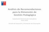 Análisis de Recomendaciones para la Dimensión de Gestión …archivos.agenciaeducacion.cl/documentos-web/Presentacion... · 2015-01-15 · TALLER Recomendaciones para la Dimensión