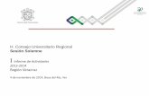 H. Consejo Universitario Regional Sesión Solemne18 I Informe de Actividades 2013-2014. Vicerrectoría Región Veracruz Innovación Académica con Calidad Planeación estratégica