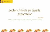 Sector citrícola en España: exportación...Exportaciones Distribución de la exportación: países terceros Canadá 15% Suiza 22% Noruega 14% China 6% Brasil 7% Arabia Saudí 6%
