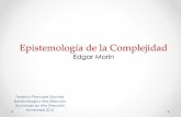 Epistemología de la Complejidad - gestiopolis.com · Acerca de La Complejidad. II. Acerca de La Complejidad “…Se puede demostrar que la pista para rastrear las revoluciones científicas