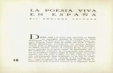LA VIVA EN ESPAÑA · LA POESIA VIVA EN ESPAÑA Poi— ENRIQUE AZCOAGA 16 DESDE 1939 a la fecha, han aparecido en España tres antologías, tratando de conseguir un rostro determinado