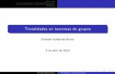 Trivialidades en teoremas de grupos - …...Teorema Fundamental de los Grupos Abelianos Finitos Teorema de Unicidad de los Grupos Cíclicos de Orden n Bibliografía Trivialidades en