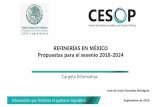REFINERÍAS EN MÉXICO Propuestas para el sexenio 2018-2024 · instalada, es el número de paros no programados en ellas, los que pueden suceder por fallas en el suministro de hidrógeno,