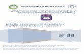 UNIVERSIDAD DE PANAMÁconsulta.up.ac.pa/ftp/2010/f_derecho/centro/documentos/... · 2016-01-26 · 1 Boletín de Informaciones Jurídicas N° 55 Enero a Junio de 2016 [Escriba el