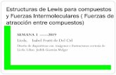 Estructuras de Lewis y Fuerzas Intermoleculares...Estructuras de Lewis para compuestos y Fuerzas Intermoleculares ( Fuerzas de atracción entre compuestos) SEMANA 3 -----2019 Licda.